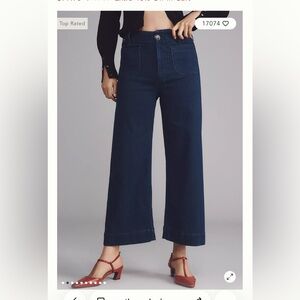 Anthropologie Wide-Leg Flare Jeans in Dark Indigo